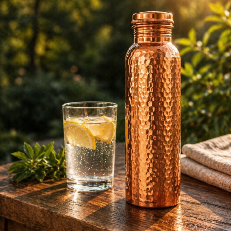 Gourde en Cuivre - Domylea™ | L’Eau Purifiée Naturellement, Sans Plastique