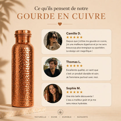 Gourde en Cuivre - Domylea™ | L’Eau Purifiée Naturellement, Sans Plastique