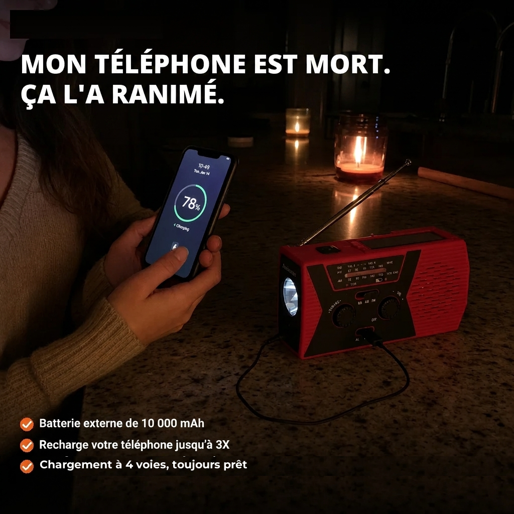 Telephone recharge par la batterie externe de 10 000 mAh de la radio