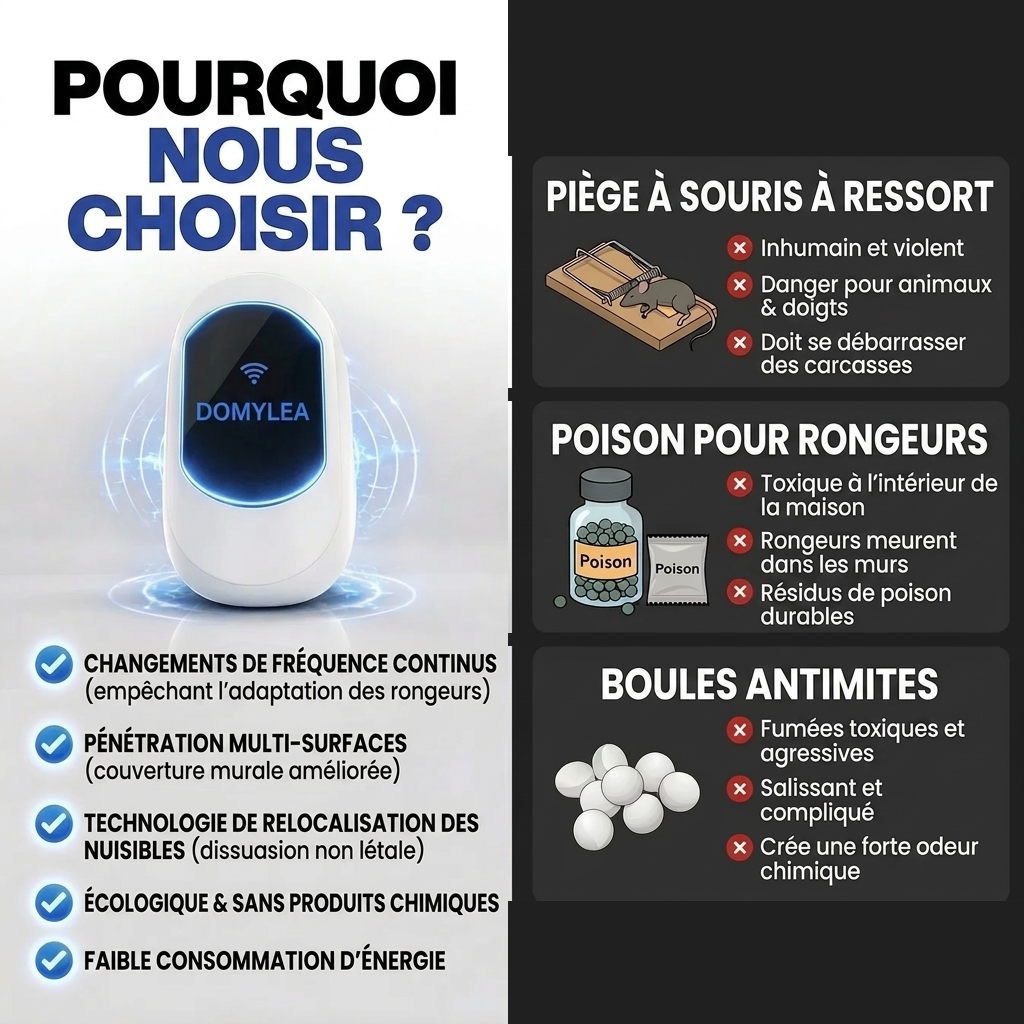 Comparaison avec les pieges, le poison et les boules antimites
