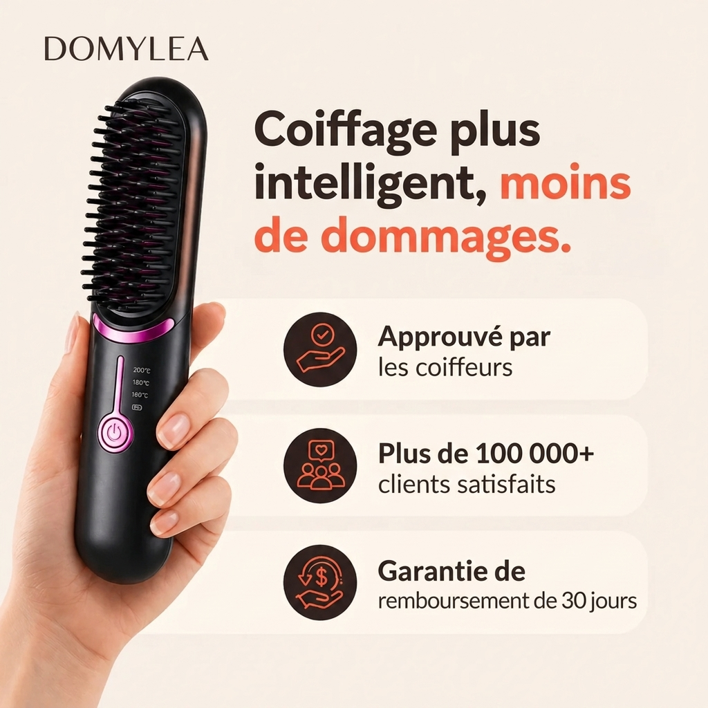 Domylea AirBrush™ Pro | Brosse lissante sans fil