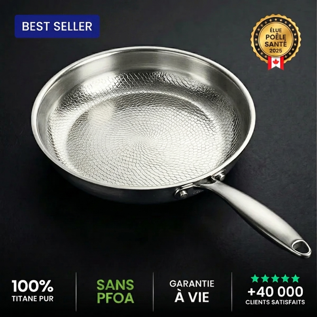 Poêle 100 % titane pur pour une cuisine sans toxines