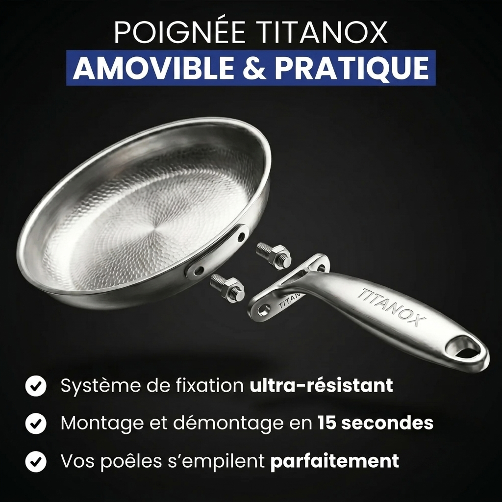 Poêle 100 % titane pur pour une cuisine sans toxines