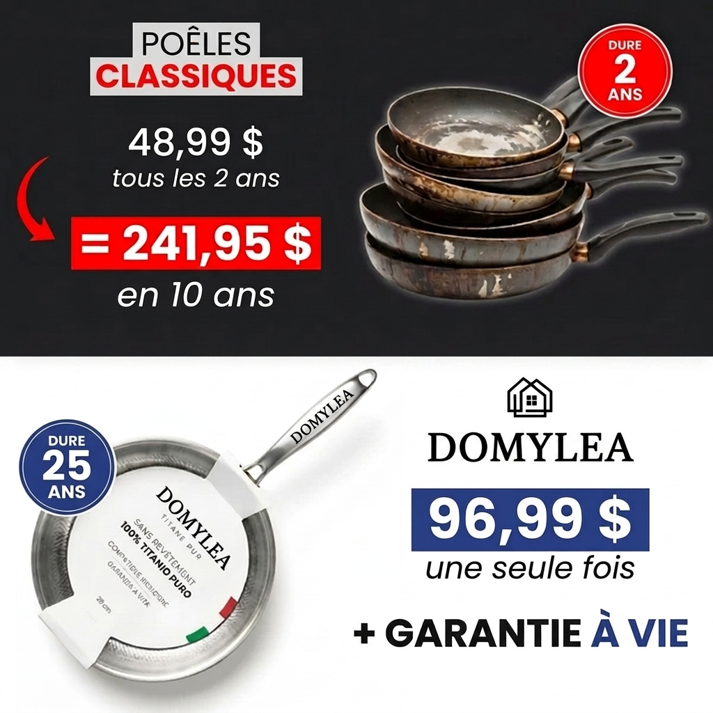 Poêle 100 % titane pur pour une cuisine sans toxines