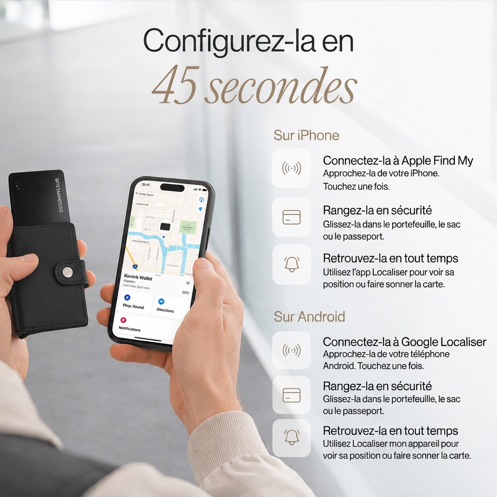 Configurez-la en 45 secondes sur iPhone ou Android