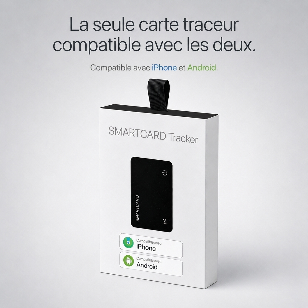 La seule carte traceur compatible avec iPhone et Android