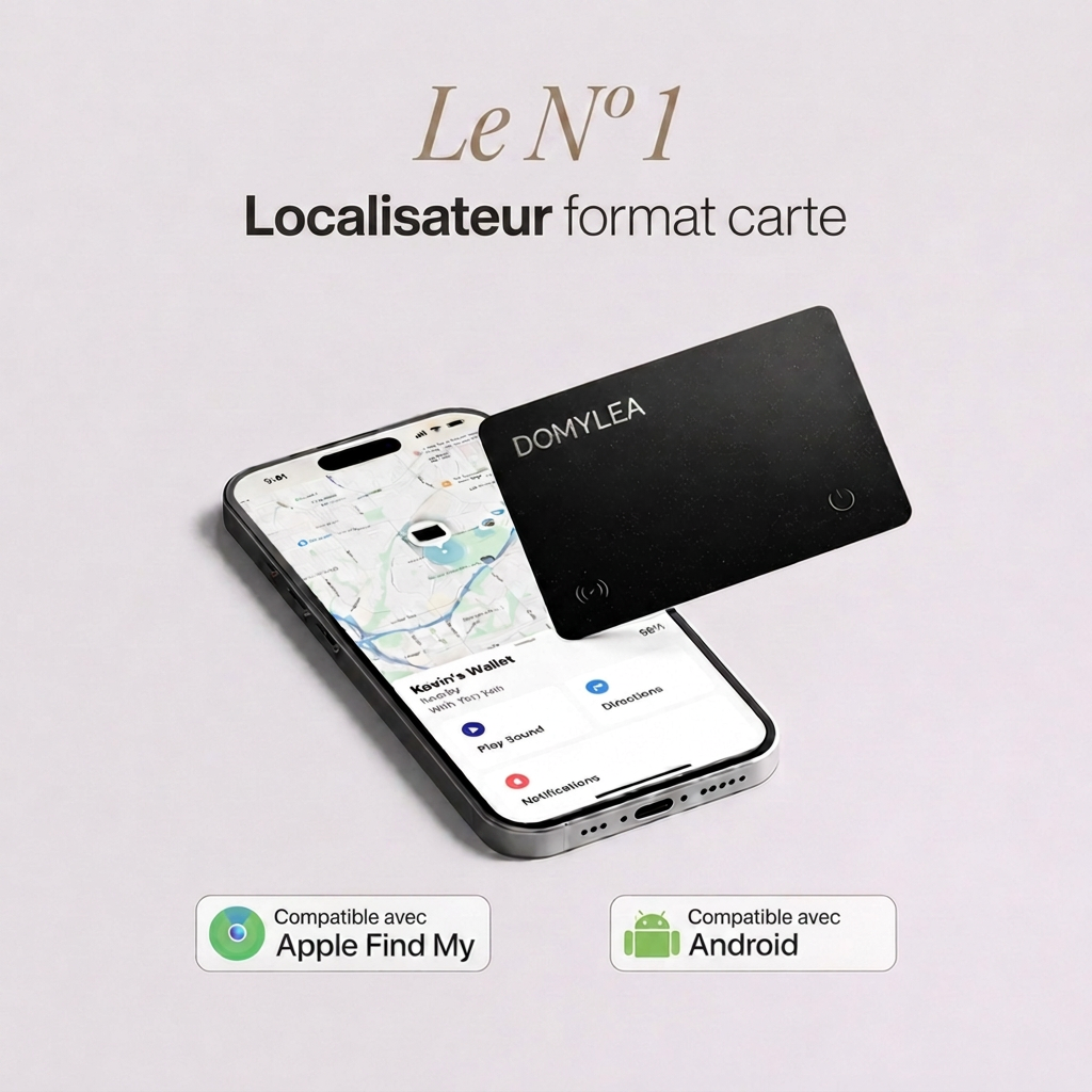 Le Nº1 des localisateurs format carte, compatible Apple Find My et Android